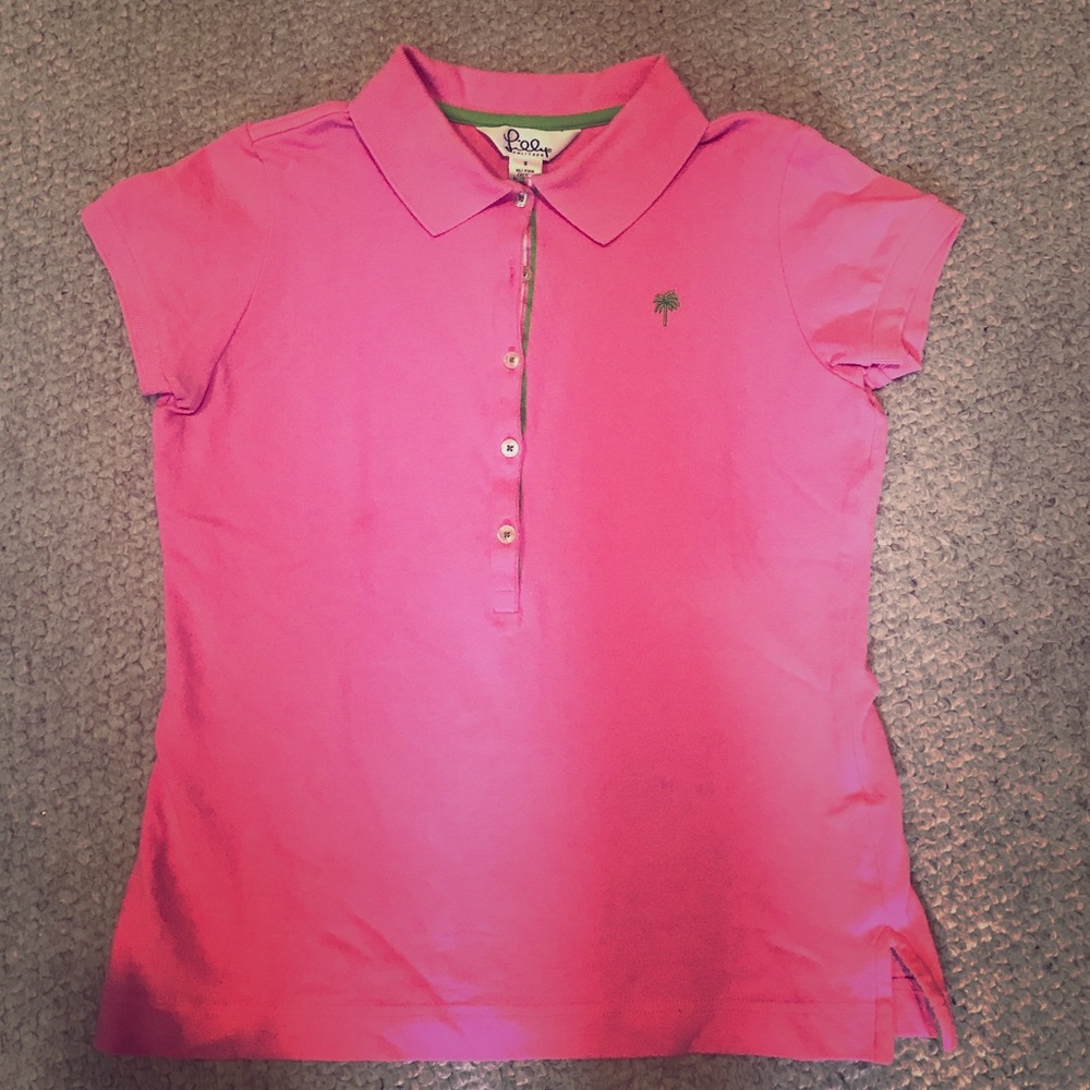 Lilly Pulitzer Bright Pink Polo T Shirt