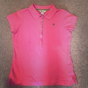 Lilly Pulitzer Bright Pink Polo T Shirt