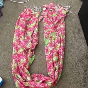 Pink and green Lilly scarf!