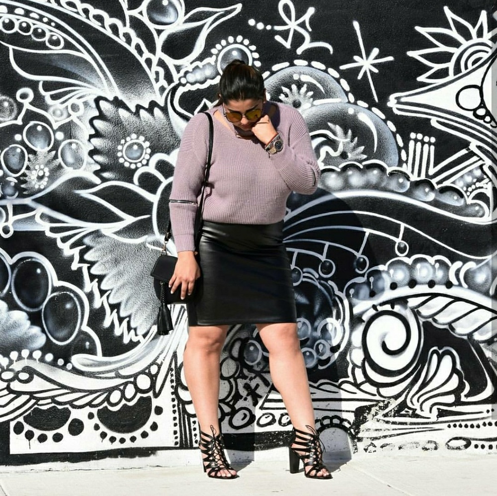 Black leather skirt!