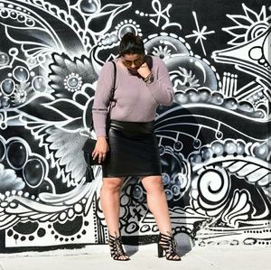 Black leather skirt!