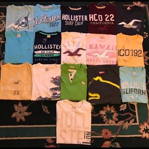 Lot of 16 Men's Tshirts -Hollister and Abercrombie