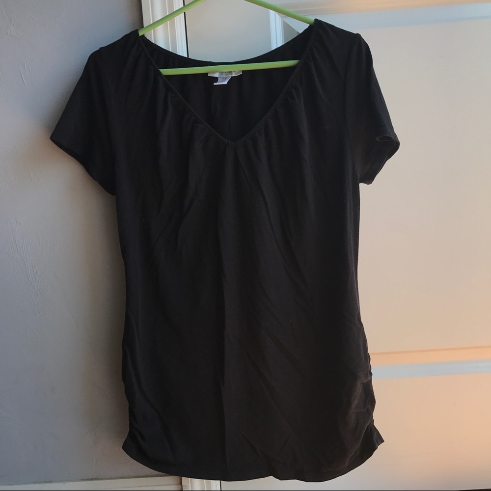 Black maternity V neck