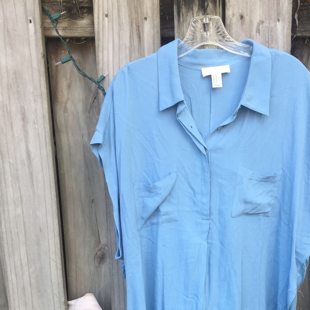 Forever 21. Sky blue collared shirts.