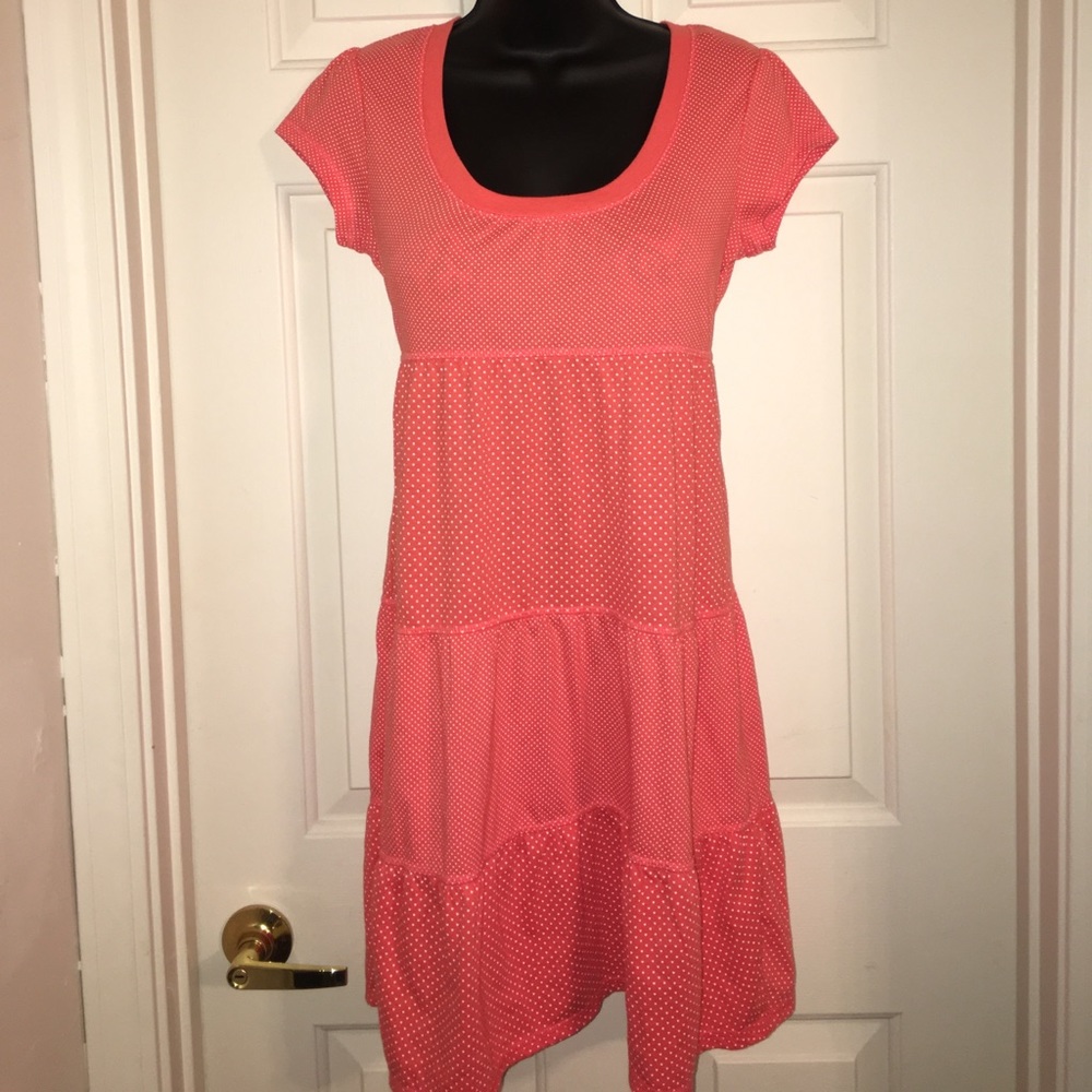 CUTE ORANGE WHITE SUMMER DRESS