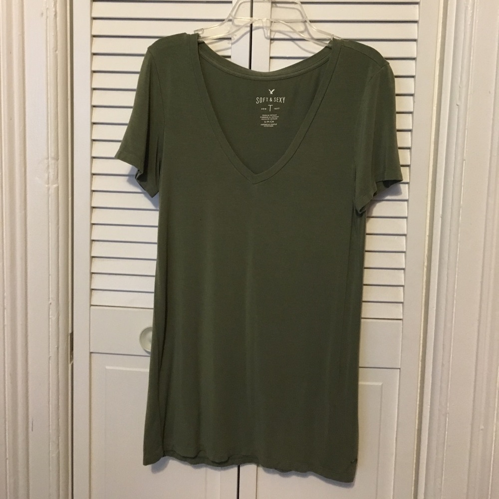 Green V-Neck