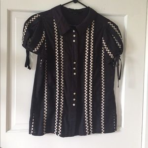 Marc by Marc Jacobs blouse- sz 6, navy and cream