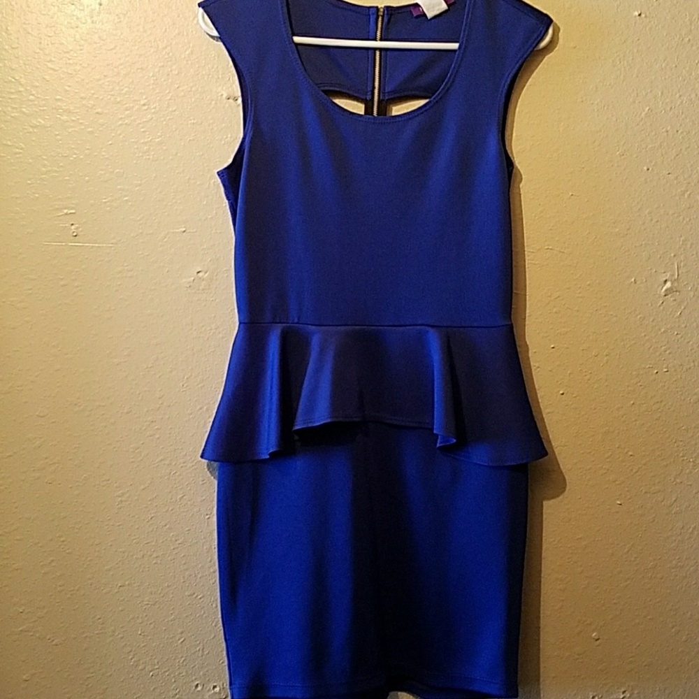 Blue peplum dress