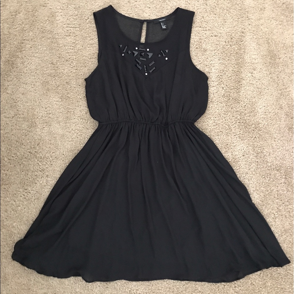Brand new black sheer dress with lining