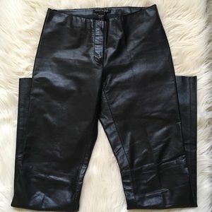Kenneth Cole 100% Black Leather Pants, Lined, Sz 2