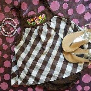 18 Months Brown & White Plaid Onesie Dress