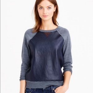 SALE! J. Crew Leather-Front Sweatshirt, NWOT
