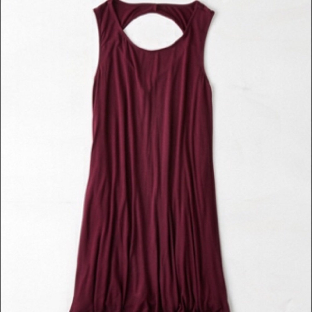 LAST DAY TO BUY.  AEO burgundy shift dress;