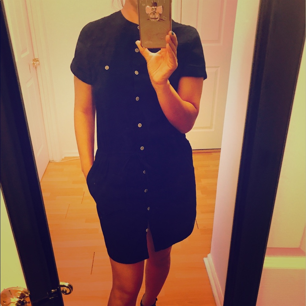 Banana republic navy 100% cotton dress