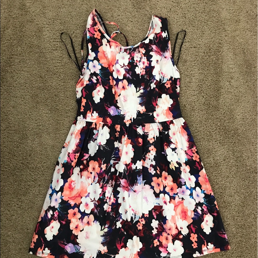 Flowered knee length dress