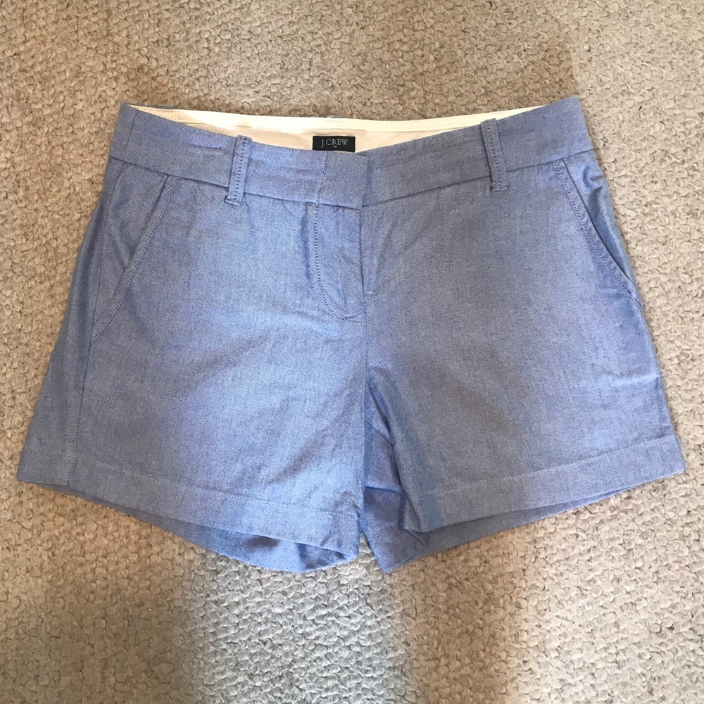 J. Crew Factory Blue Chambray 4" City Fit Shorts