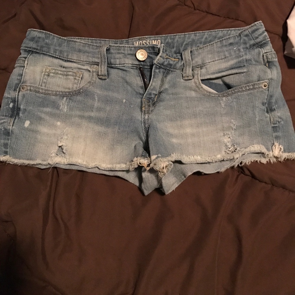 Ripped jean shorts