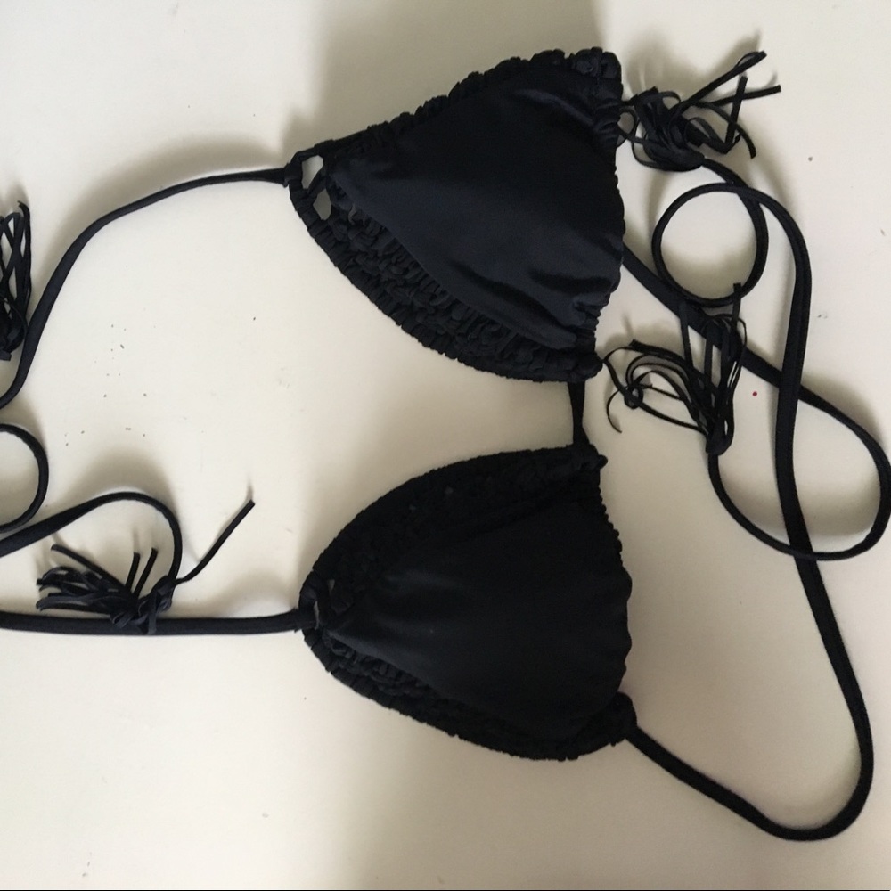 Black knitted swimsuit top