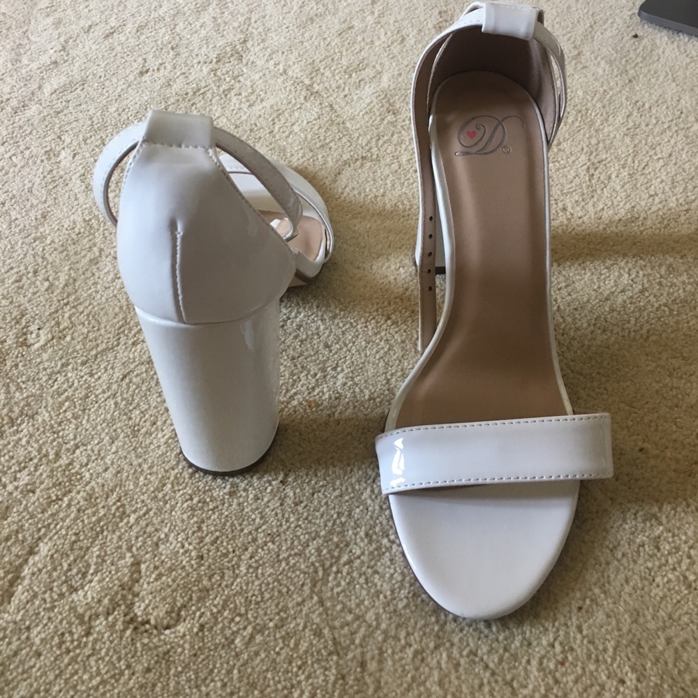 White Heels with Buckle