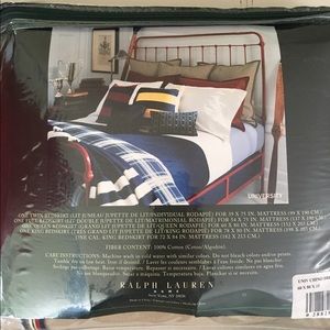 Queen bedskirt and one European sham