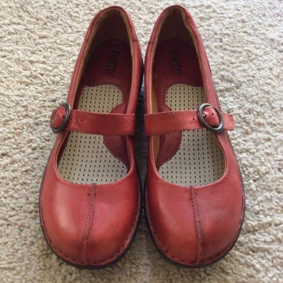 Born Shoes Born Codder Red Leather Mary Jane Flats Size Born Shoes Born Codder Red Leather Mary Jane Flats Size