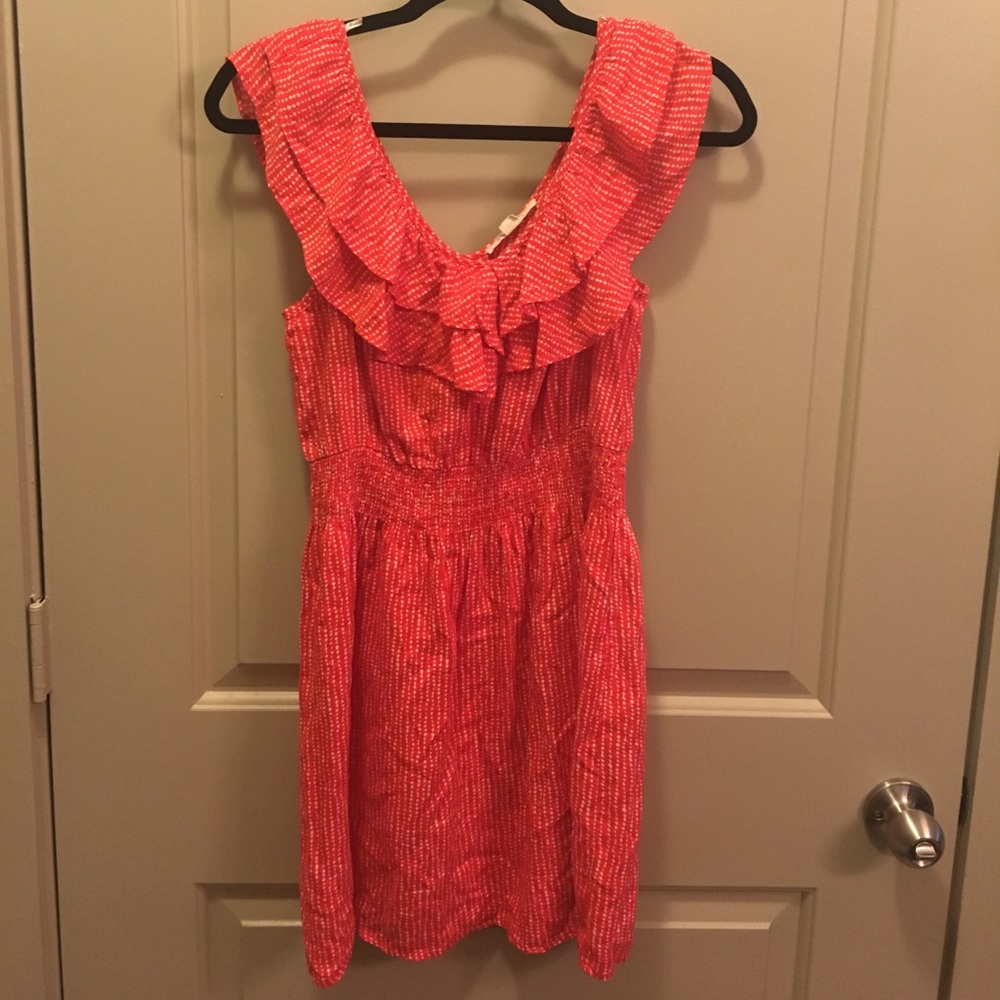 Ruffled white and red sundress