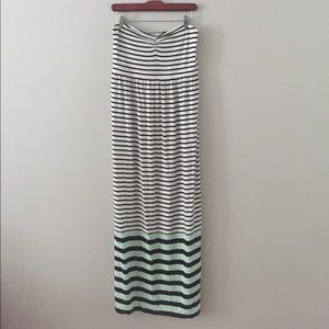 Loft Strapless Maxi Striped Summer Dress Size M