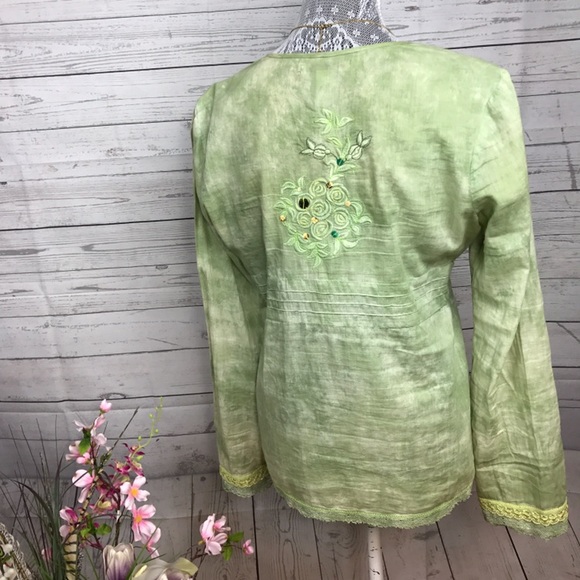Free People Flowy Blouse *Green - Picture 4 of 8
