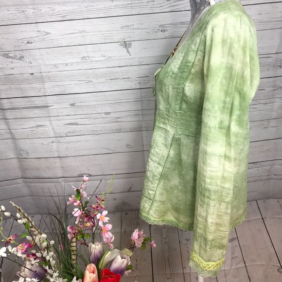 Free People Flowy Blouse *Green - Picture 5 of 8