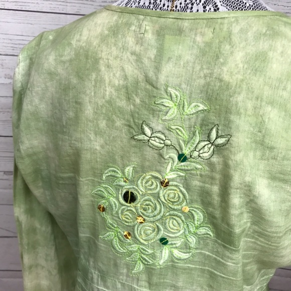 Free People Flowy Blouse *Green - Picture 6 of 8