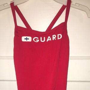 Speedo lifeguard one piece.