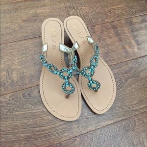 Unisa sandals with some heel and turquoise gems