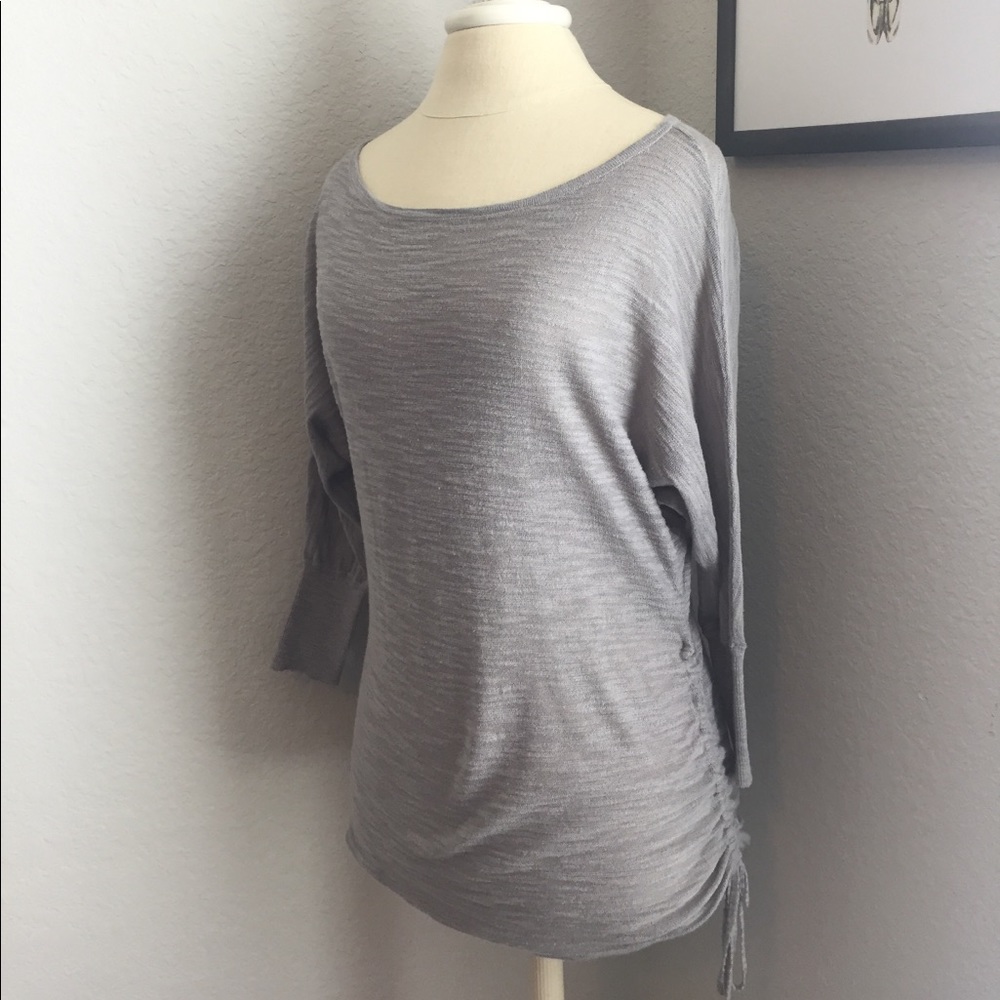 NWT 3/4 Sleeve Grey Knit Top