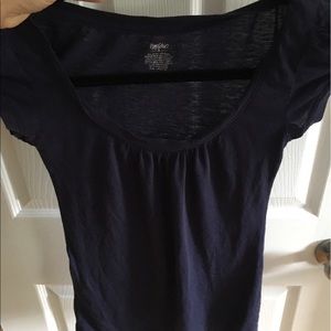 Navy blue cap sleeve t shirt