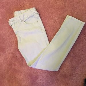 Free People light mint skinny ankle jeans