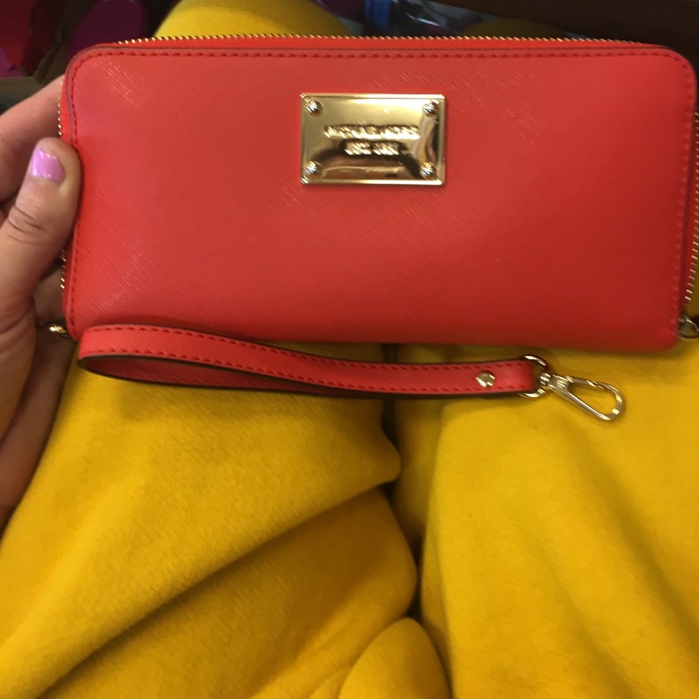 Red leather wallet
