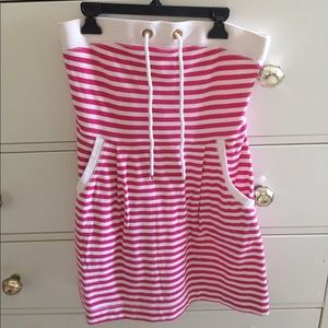 Lilly Pulitzer hot pink and white striped sundress