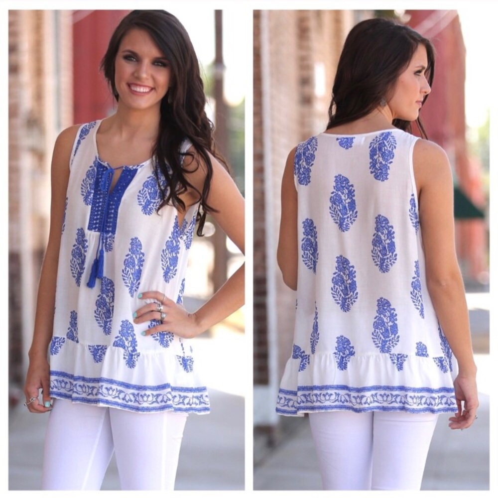 Boho Chic Ruffle Trim Tunic