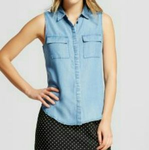 Denim Sleeless Button Down
