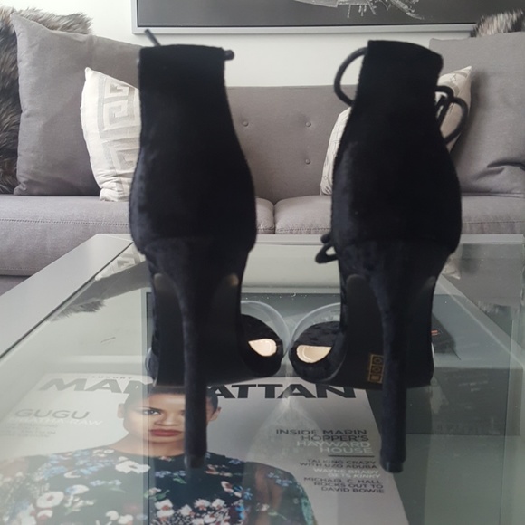 Ego Perrie Black Suede Perpex heels - Picture 4 of 8