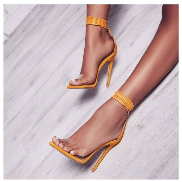 Ego Perrie Black Suede Perpex heels - Picture 7 of 8