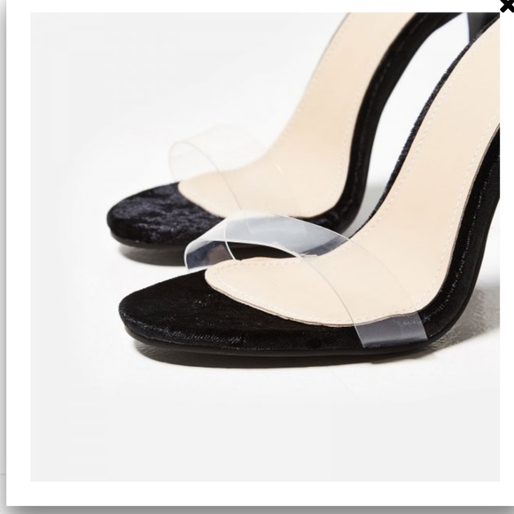 Ego Perrie Black Suede Perpex heels - Picture 6 of 8