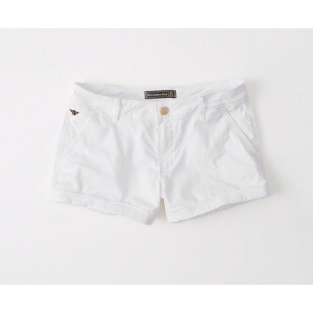 Abercrombie and Fitch White Chino Shorts 28