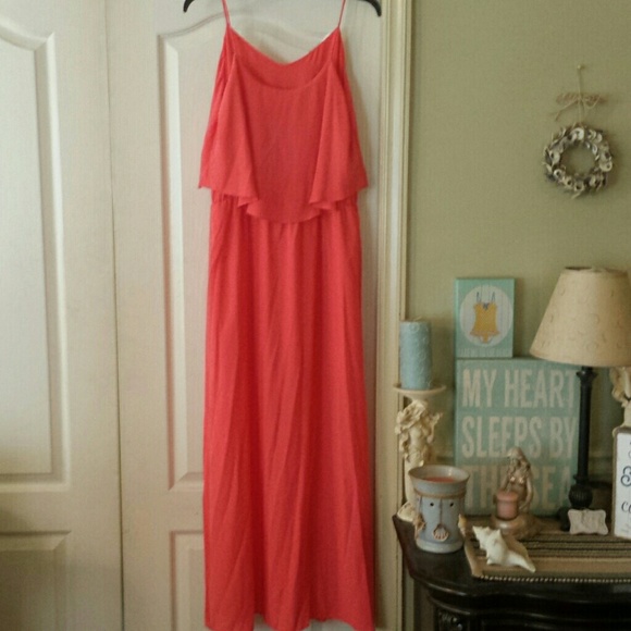 Mossimo Coral Maxi Dress. Size Med. EUC. - Picture 3 of 8