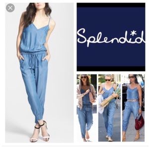 Splendid Washed-Chambray Jumpsuit