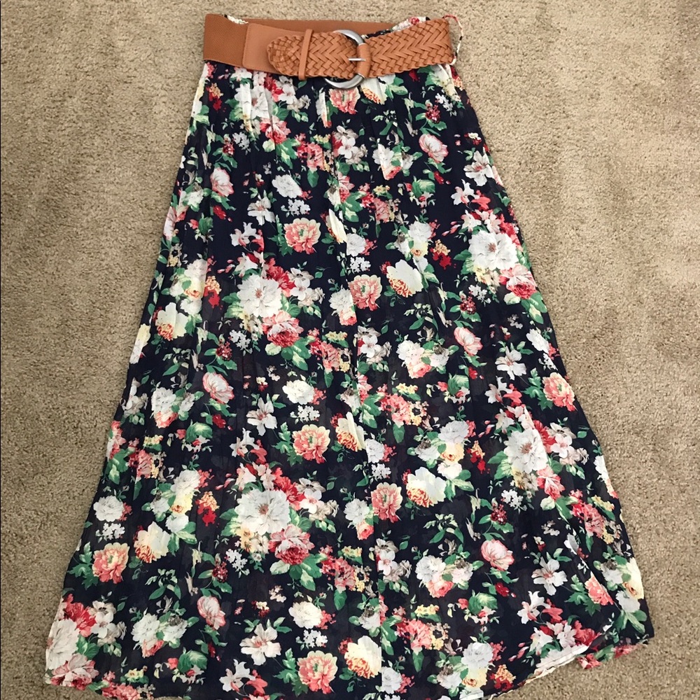 New maxi sheer skirt with lining