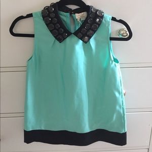 Kate Spade turquoise and black top-NEVER WORN, tag