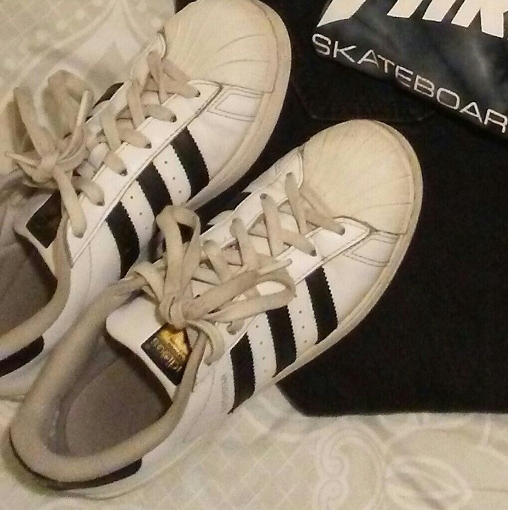 ADIDAS Superstars White/Black (worn out)