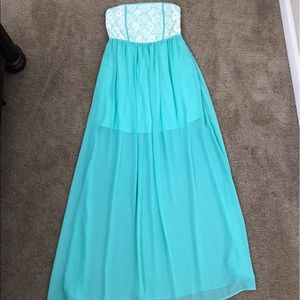 Like new turquoise maxi sheer dress