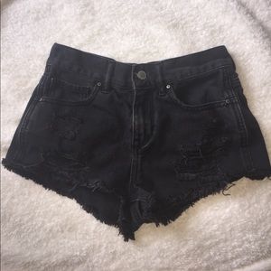 Black Distressed Shorts